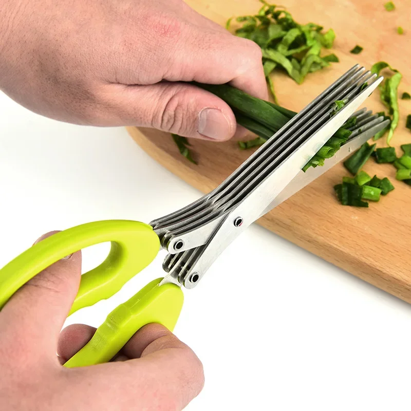 Home Cooking Help - Muti-ชั้นครัวกรรไกรเครื่องตัดผักสแตนเลส Scallion สมุนไพร Laver เครื่องเทศเครื่องมือทําอาหารตัดอุปกรณ์ครัว