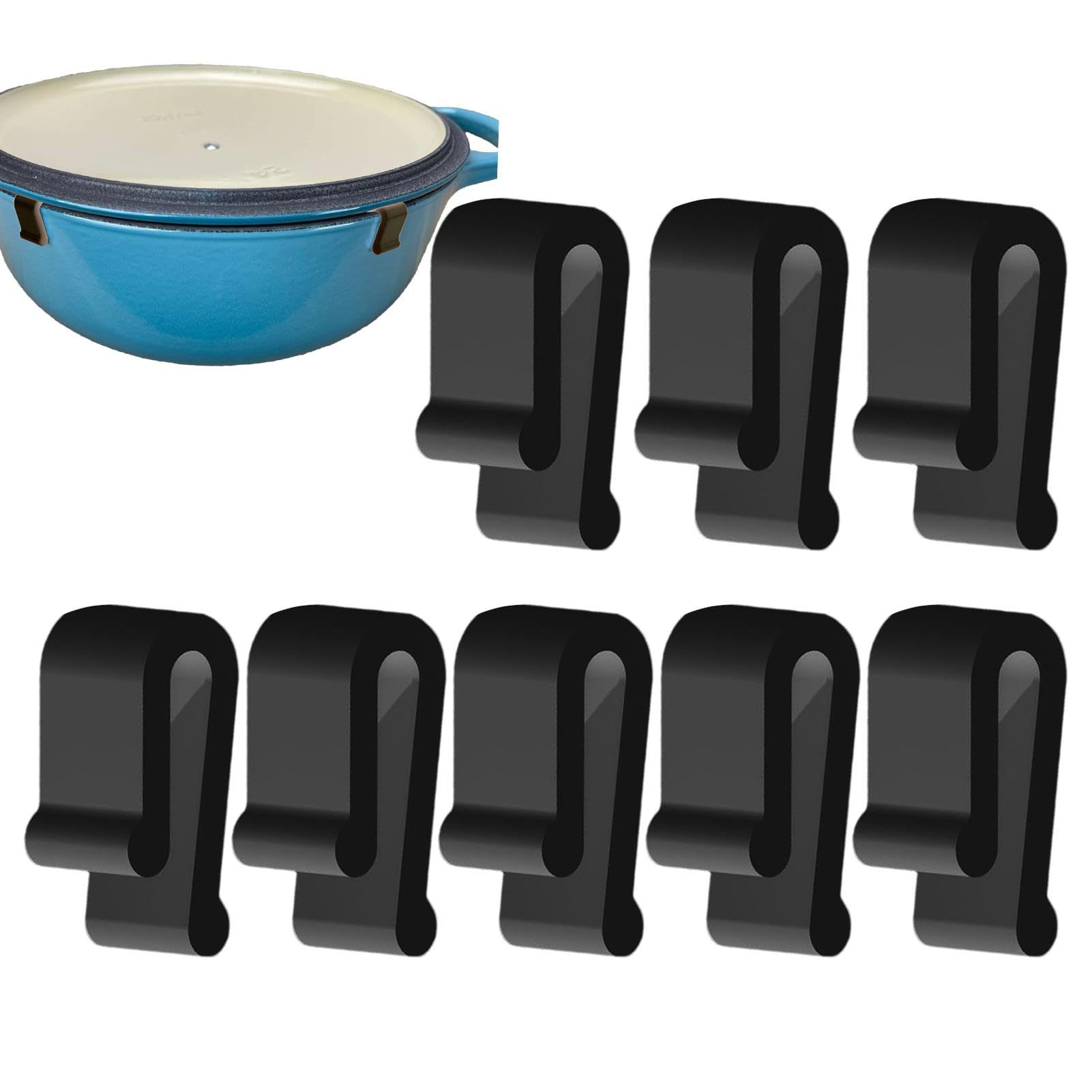 Dosa Pan Iron - คลิปหนีบฝาหม้อซิลิโคนเกรดอาหาร สำหรับหม้อเหล็กหล่อ ใช้กับหม้อดัตช์โอเว่น ป้องกันการซ้อนกัน