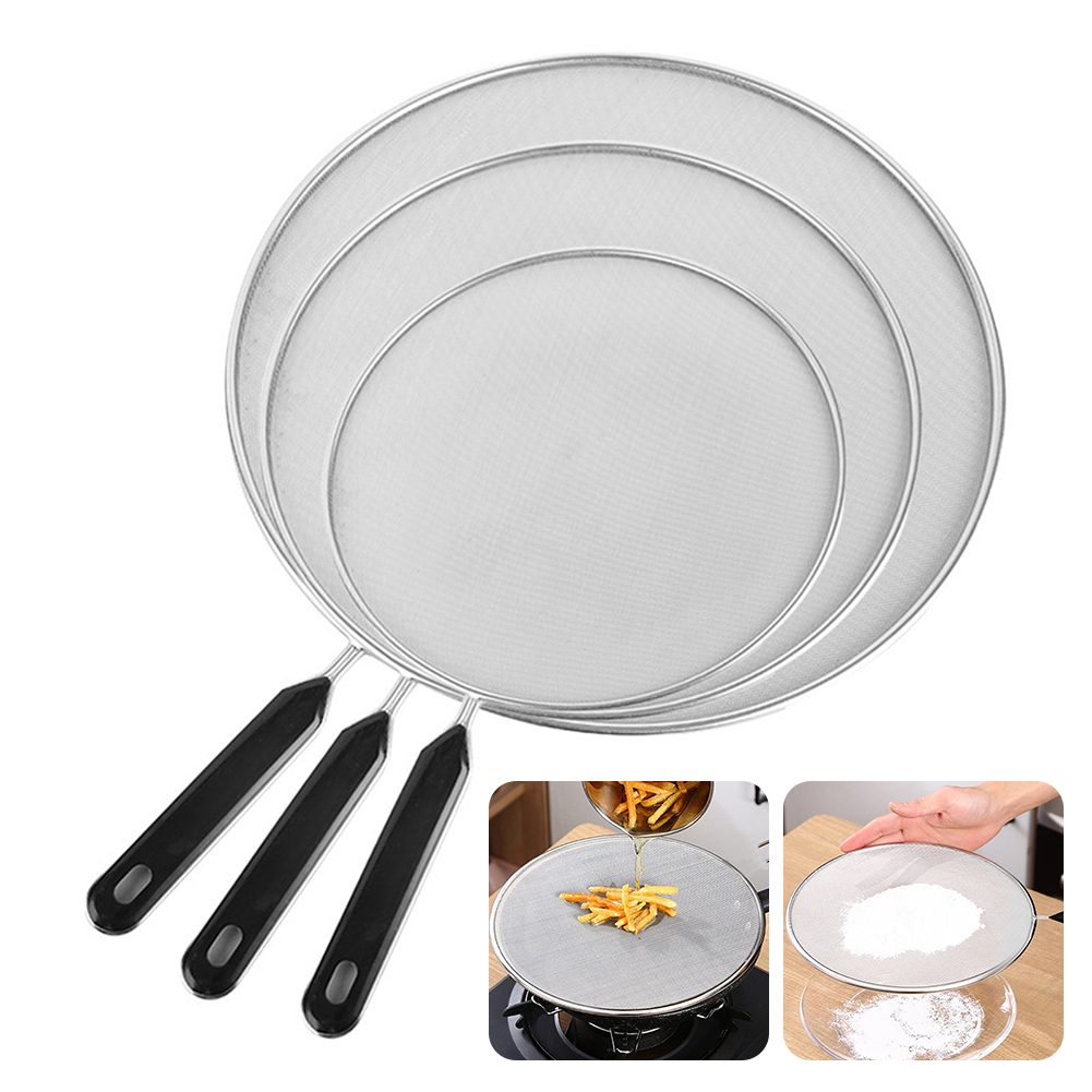 Dosa Pan Iron - 19-33 ซม.สแตนเลสน้ำมันสาดหน้าจอกระทะตาข่ายยามครัวเครื่องมือทำอาหารอเนกประสงค์กรองสุทธิสำหรับกระทะ