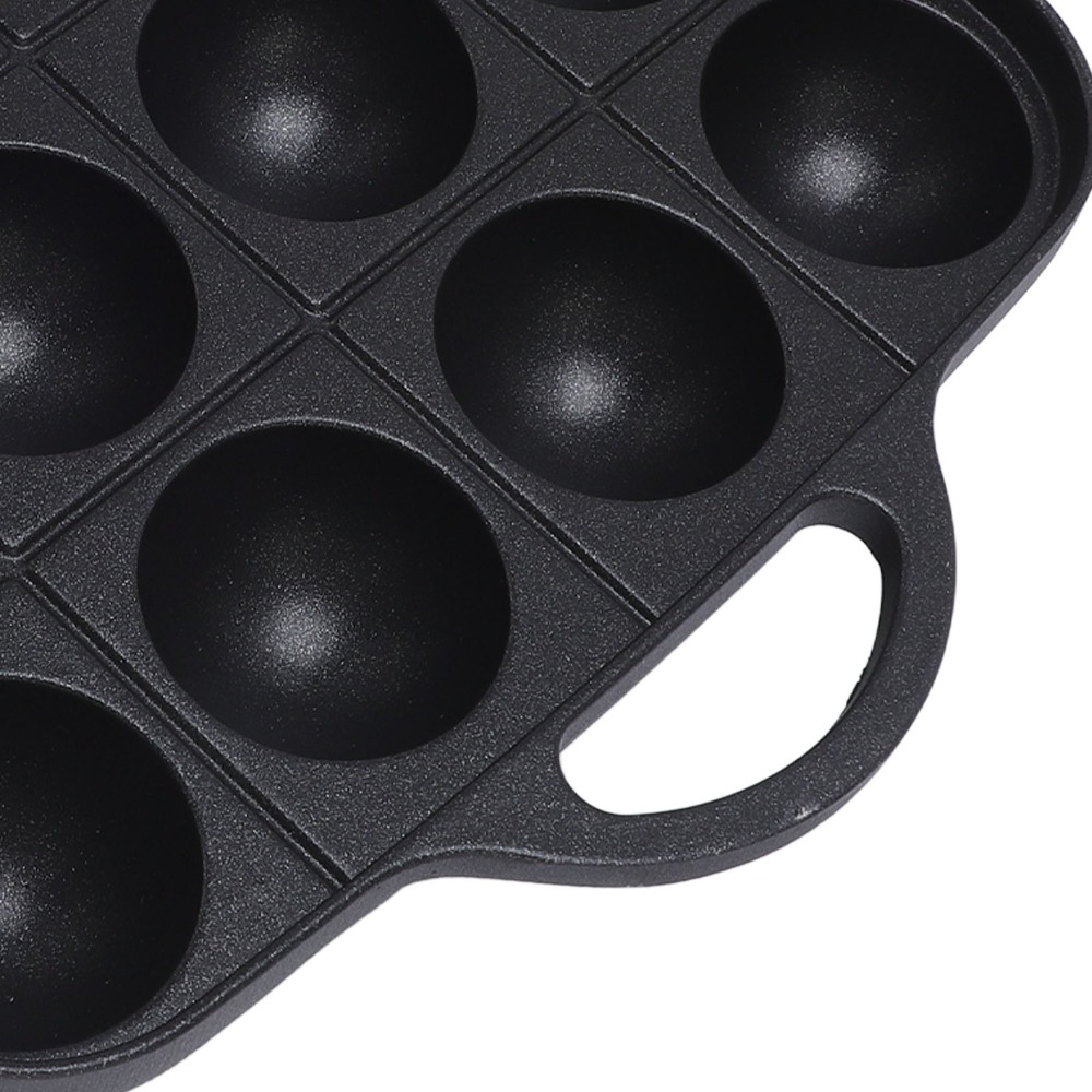 Takoyaki Pan Cast - กระทะทาโกะยากิสีดำใหม่ ทำจากอะลูมิเนียมหล่อ ไม่ติดกระทะ พร้อมด้ามจับคู่ 16 หลุม