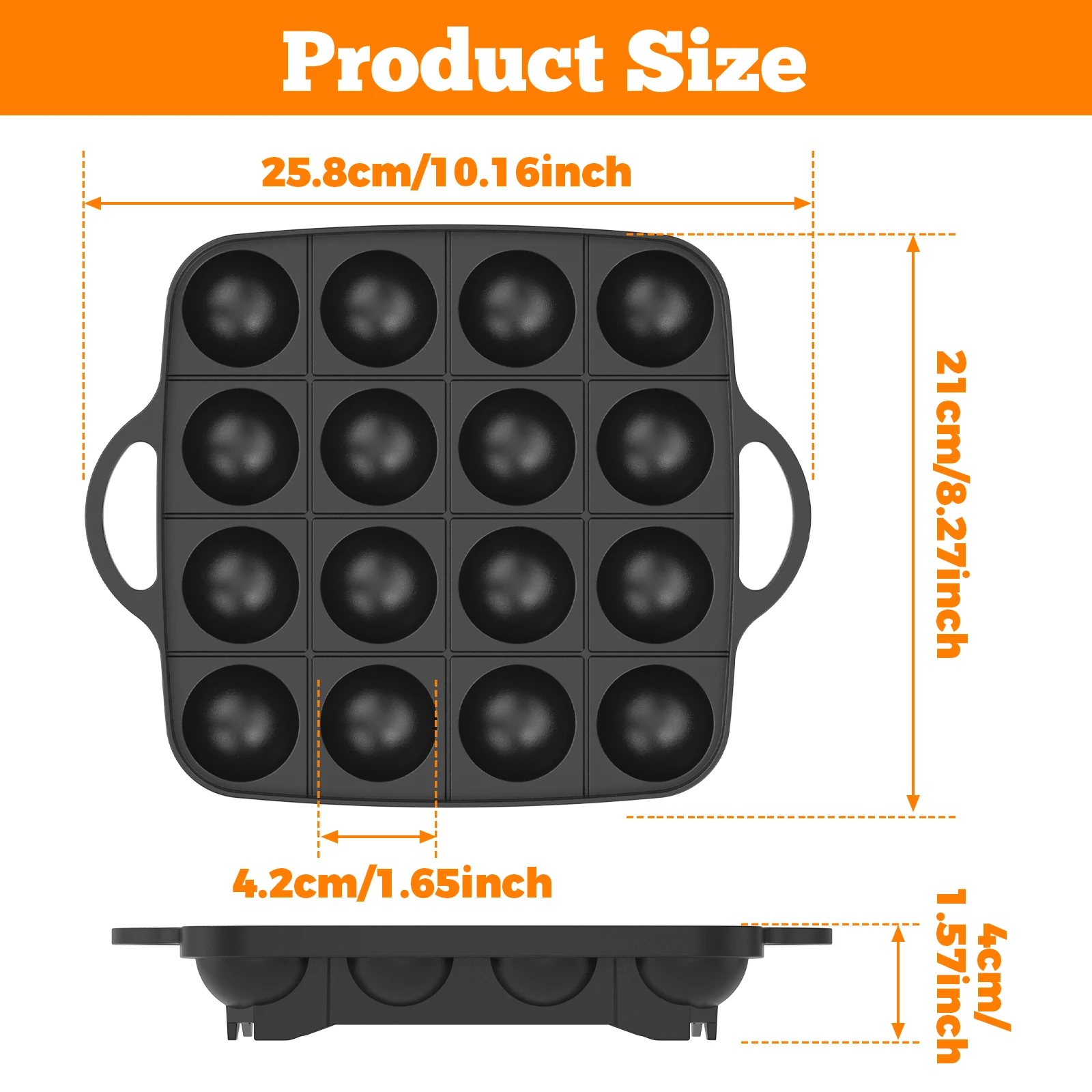 กระทะทาโกะยากิ 16 หลุม ทำจากอล - Takoyaki Pan Cast บทวิจารณ์และราคา