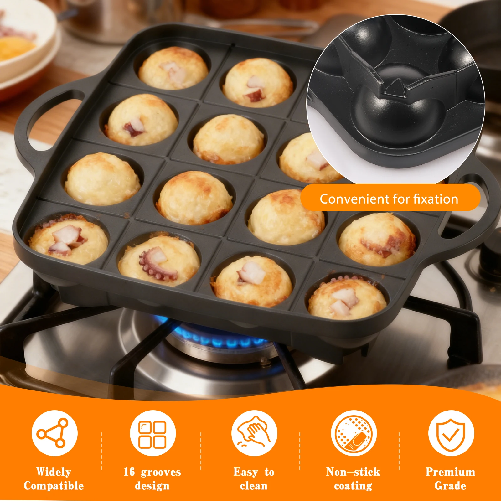 กระทะทาโกะยากิ 16 หลุม ทำจากอล - Takoyaki Pan Cast บทวิจารณ์และราคา