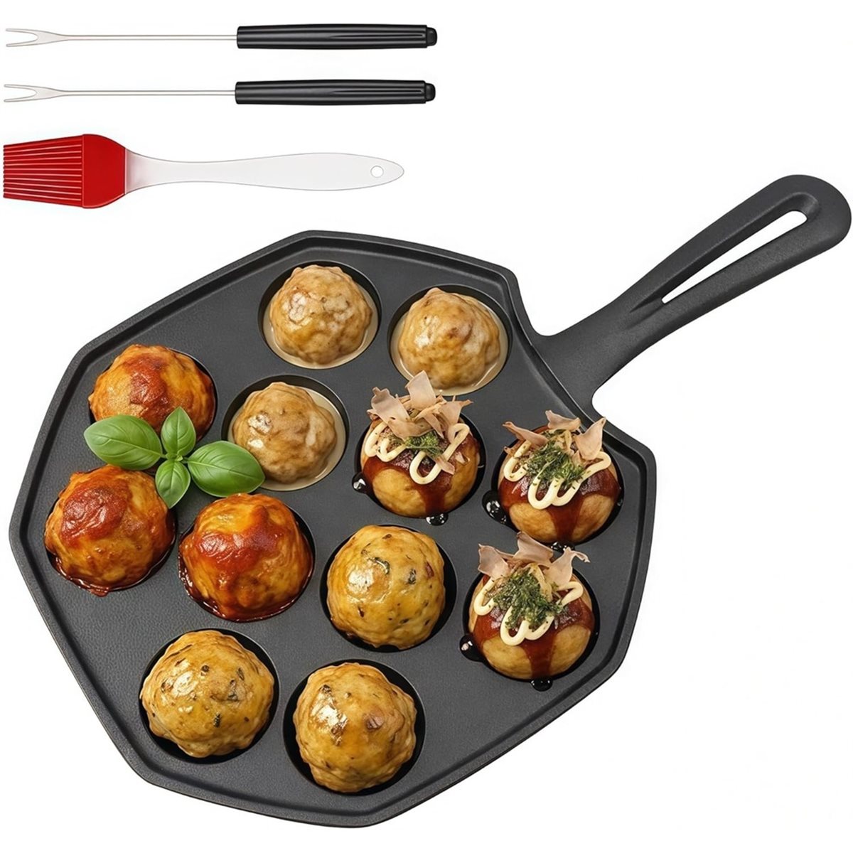 กระทะทำทาโกะยากิเหล็กหล่อ 12 ห - Takoyaki Pan Cast บทวิจารณ์และราคา