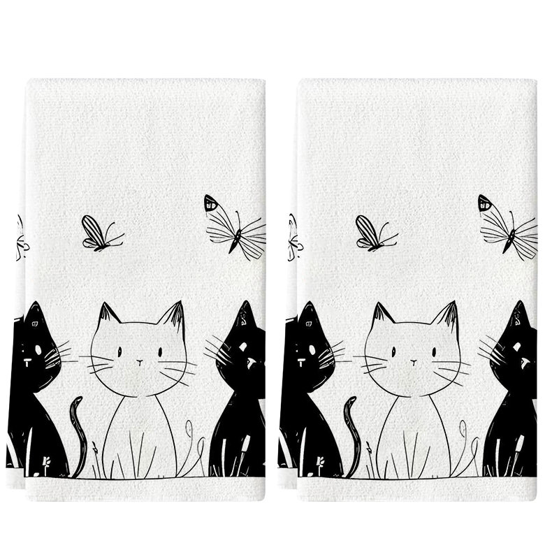2 ชิ้น, ผ้าเช็ดครัวลายแมวและผี - Home Cooking For Cats บทวิจารณ์และราคา