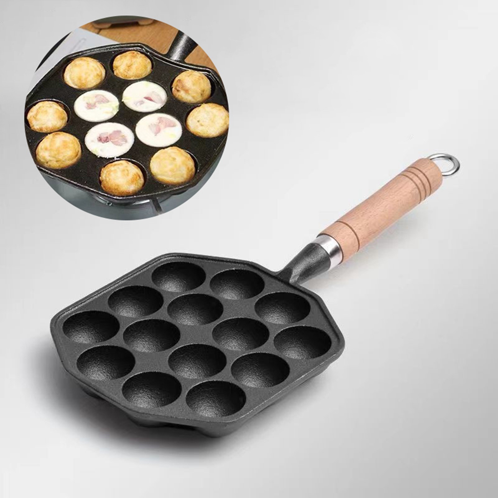 กระทะทาโกะยากิ14รูแบบไม่ติดกระ - Takoyaki Pan Cast บทวิจารณ์และราคา