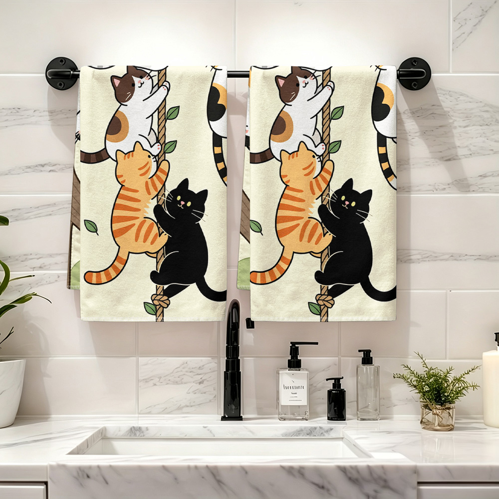 1 ชิ้น/2 ชิ้น ผ้าเช็ดจานลายการ - Home Cooking For Cats บทวิจารณ์และราคา