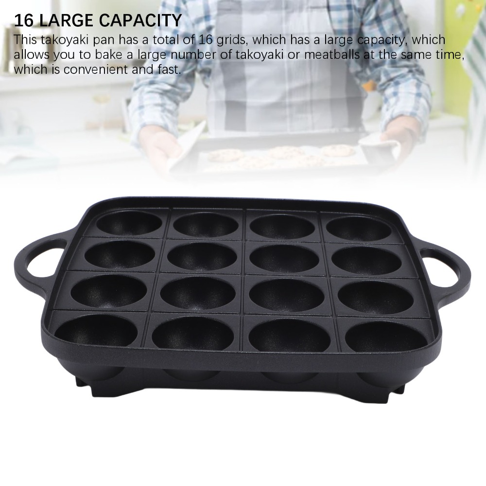 กระทะทาโกะยากิสีดำทนทาน กระทะท - Takoyaki Pan Cast บทวิจารณ์และราคา