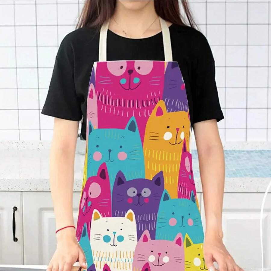 ผ้ากันเปื้อนลายแมวน่ารักสีสันส - Home Cooking For Cats บทวิจารณ์และราคา
