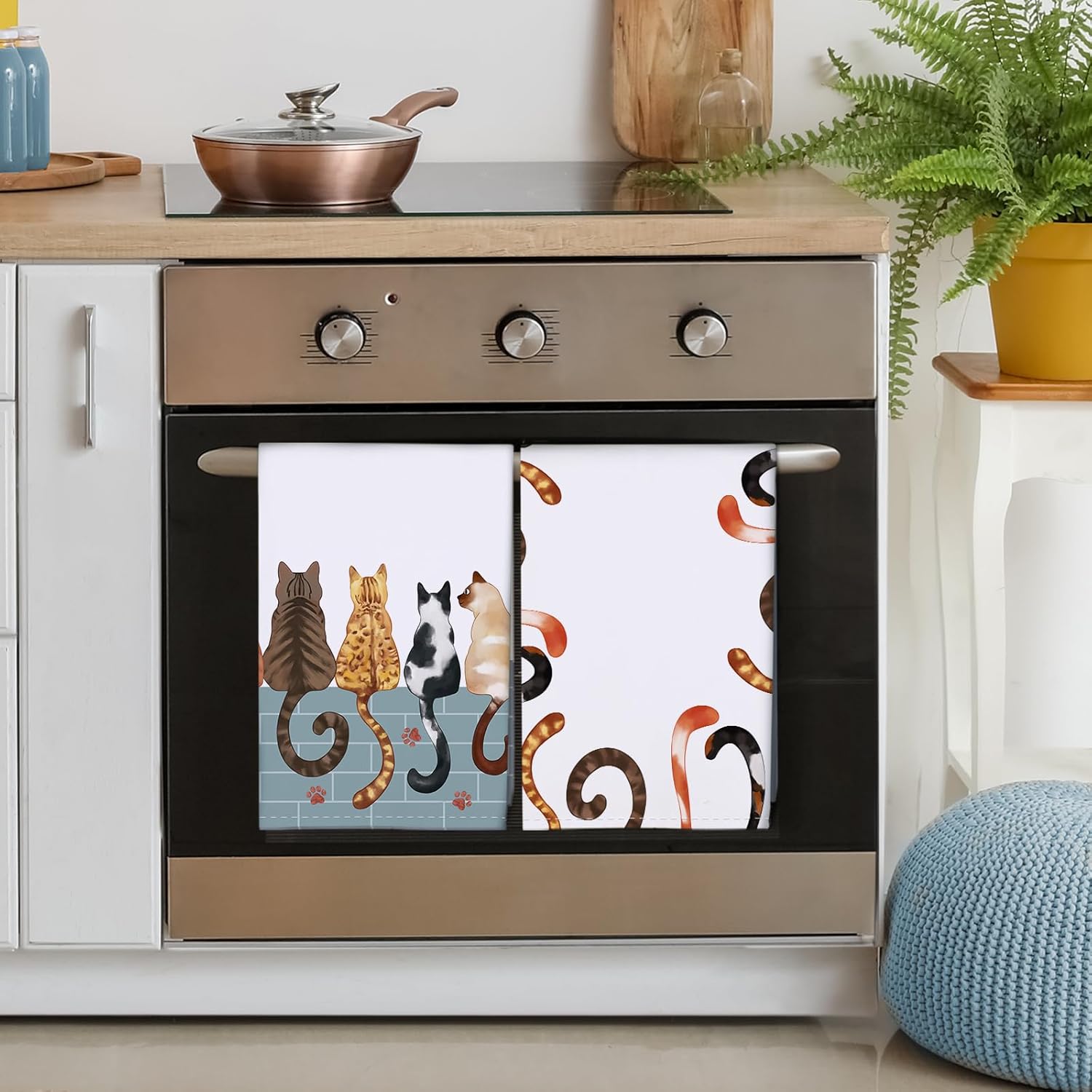ผ้าเช็ดครัวลายอุ้งเท้าแมว 4 ชิ - Home Cooking For Cats บทวิจารณ์และราคา
